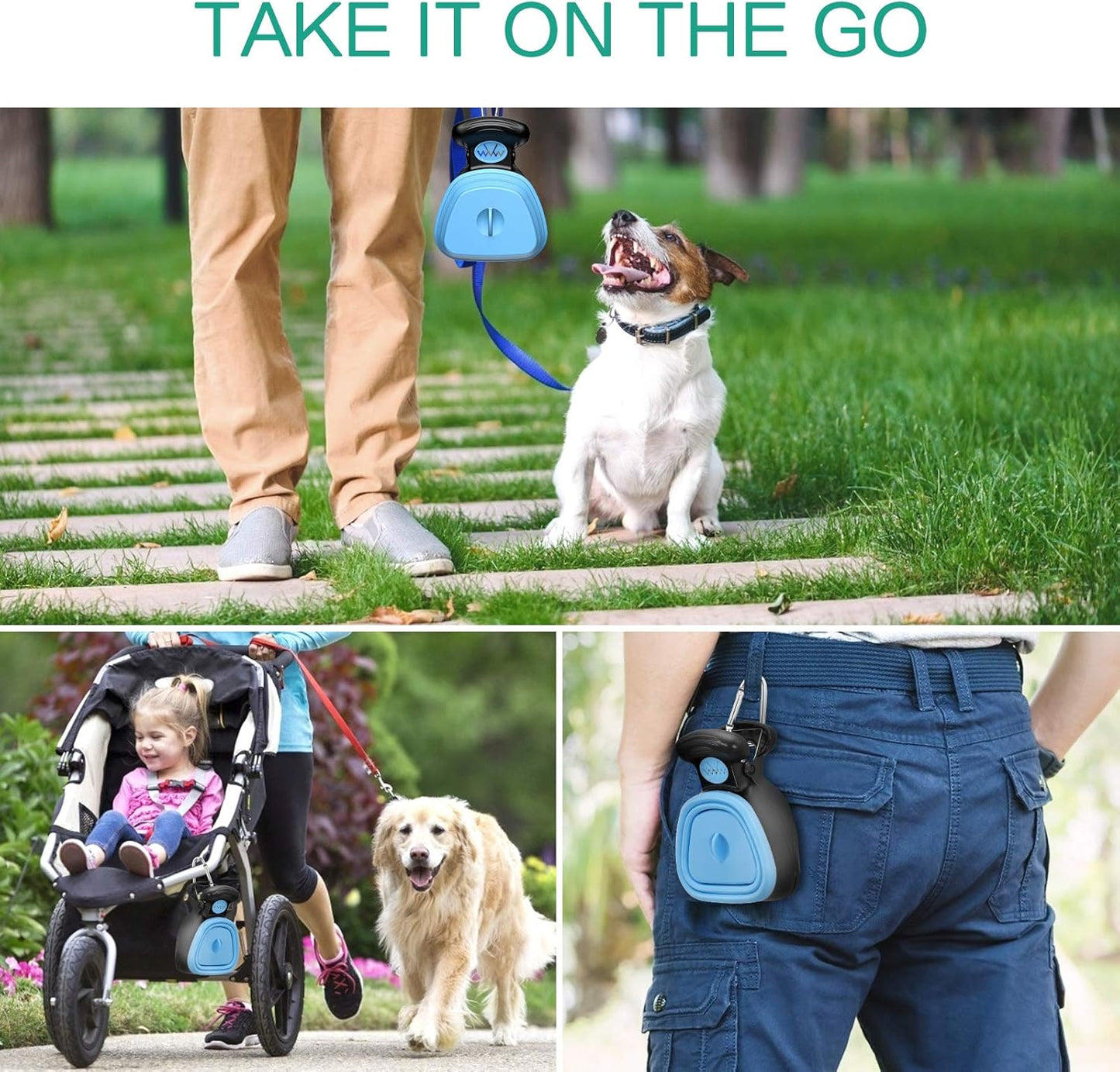 Poop Scooper, New Version Portable Dog Poop Scooper Dog Waste Cleaner, Sanitary Dog Waste Pick Up, Pet Pooper Scooper with Bag Dispenser, Blue