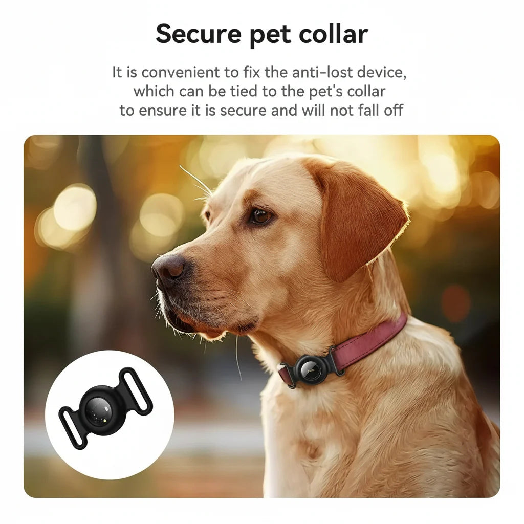 GPS Pet Tracker with No Monthly Fee – Compatible with Apple Find My for Dogs and Cats